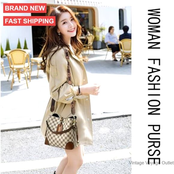 Small PU Leather Crossbody Bucket Bag with Adjustable Strap, Multiple Pockets - Picture 2 of 7